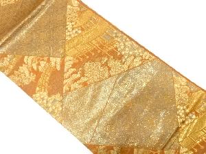 切りばめ風　屋敷に古典柄織り出し　袋帯